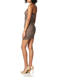 Elegant Moments Leopard Print Slip Mini Dress. - One Size - Leopard