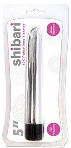 Shibari Classic 5&quot; Vibrator Slim Line Adult Sex Toy For Women (Silver)