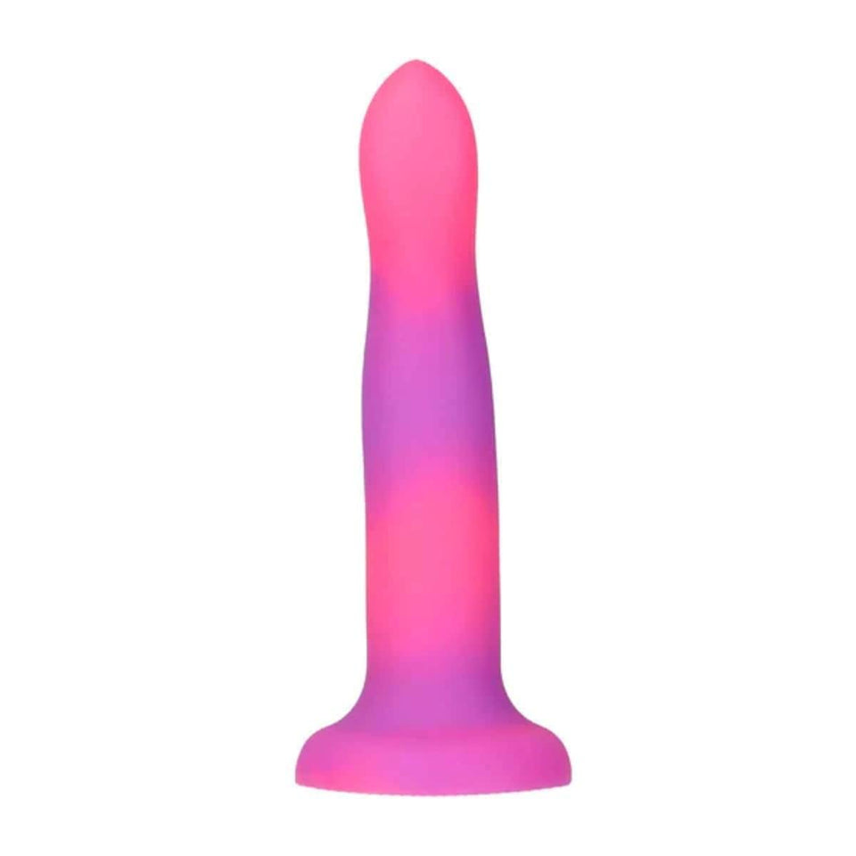 Rave Addiction 8In Glow In The Dark Dildo Pink/Purple