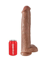 Pipedream Products King Cock Life Like Cock With Balls And Suction Mount Base, Tan, 15 Inch