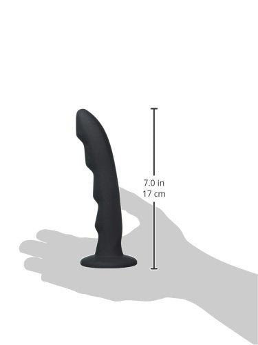 Strap U Ripples Silicone Strap On Harness Dildo, Black