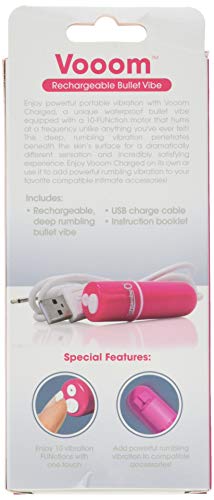 Screaming O Charged Vooom Rechargeable Bullet Vibe, Pink,1 Count,Scvchgbulpk
