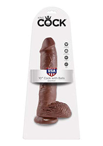 Pipedream King Cock With Balls Brown 10 Inch