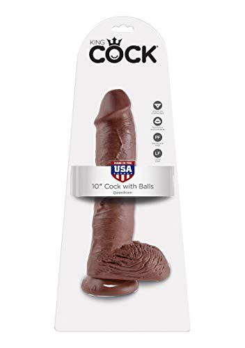 Pipedream King Cock With Balls Brown 10 Inch