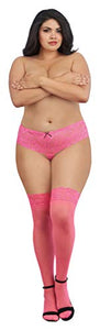 Dg Neon Thigh Highs W/ Silicn Top Pnk Os