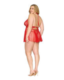 Babydoll & Gstring Poinsettia Q/S