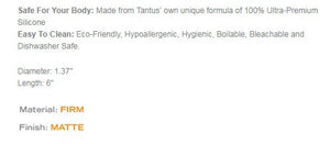 Tantus Sex/Adult Toys Curve Dildo- 100% Ultra-Premium Matte Finish Firm Silicone Harness Compatible For Couples' Anal, Vaginal P