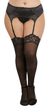 Dg Thigh High W/Lace Top Blk Q