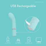 Pillow Talk Racy Mini Vibrator Flexible For Optimal G-Spot Stimulation Incremental Speed Control For Precise Power With Swarovski Crystal Button Rechargeable For Cordless Play (Teal)