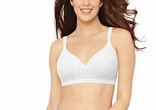 Bali Womens Comfort Revolution Wire Free Bra, White Swirl, 38B