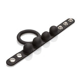 Calexotics Large Weighted C-Ring Ball Stretcher Silicone Fully Adjustable 3 Snap Design Erection Enhancer, Black,43057