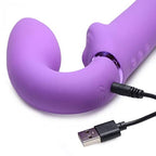 10X Remote Control Ergo-Fit G-Pulse Inflatable And Vibrating Strapless Strap-On - Purple