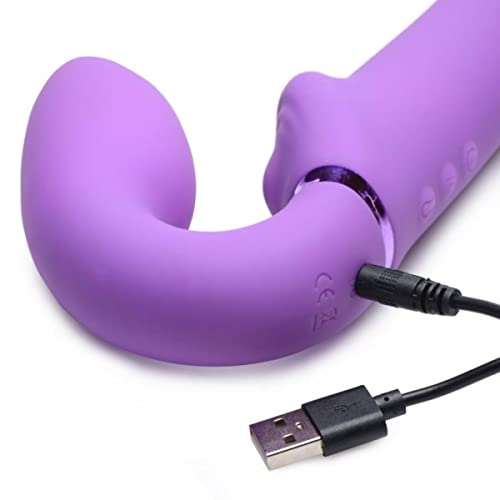 10X Remote Control Ergo-Fit G-Pulse Inflatable And Vibrating Strapless Strap-On - Purple