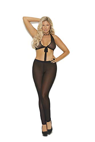 Mesh Tie Top Black O/S
