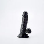 Shots America Ouch! Realistic Rubber Strap-On With Elastic Straps, Black, 6 Inch