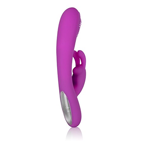 CalExotics Embrace 7-Function Waterproof Silicone Massaging Rabbit with Triple Motors USB Rechargeable Dual Massager Vibrator, P