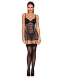Dg Fishnet Garter Slip W/G-String Blk M