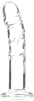Spartacus Blown Medium Realistic Glass Dildo, Clear