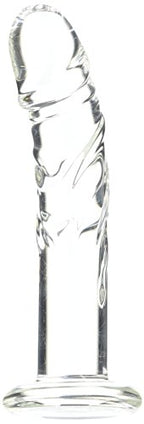 Spartacus Blown Medium Realistic Glass Dildo, Clear