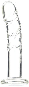 Spartacus Blown Medium Realistic Glass Dildo, Clear