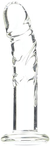 Spartacus Blown Medium Realistic Glass Dildo, Clear
