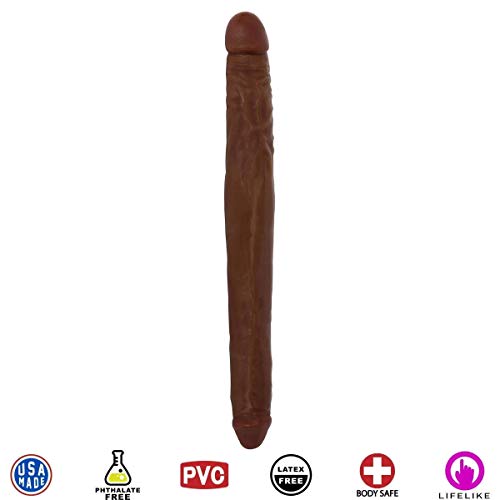 Curve Novelties Jock Tapered Double Dong, Flesh, 16 Inch