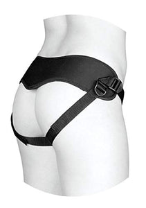 Doc Johnson Vac-U-Lock - Supreme Harness With Vibrating Plug And Wireless Remote - Compatible With All Vac-U-Lock Dildos - Accommodates Up-To 69&quot; Waist - Black