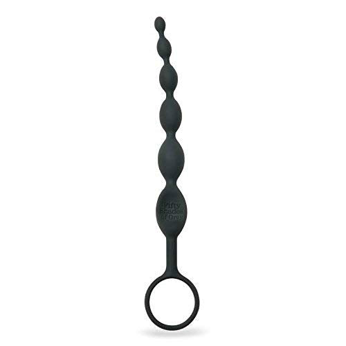 Fifty Shades Of Grey Pleasure Intensified Black Silicone Anal Beads - Graduated Size - 7.5 Inch