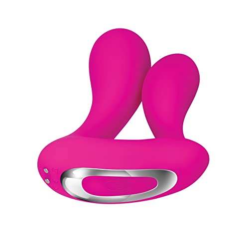 Adam & Eve - Rechargeable Dual Entry - 9 Powerful Vibrating Speeds & Functions - Hands Free With Remote Control - Silicone Vibrator - Pink