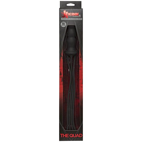 Kink By Doc Johnson The Quad Premium Silicone Whip, Black