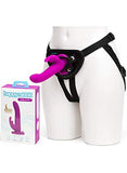 Happy Rabbit Silicone Rechargeable Vibrating Strap On Harness Set  Purple