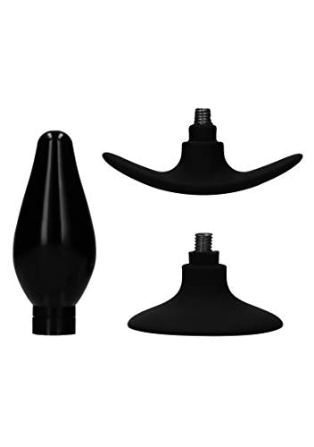 (Wd) Interchangeable Butt Plug Rounded Medium Black