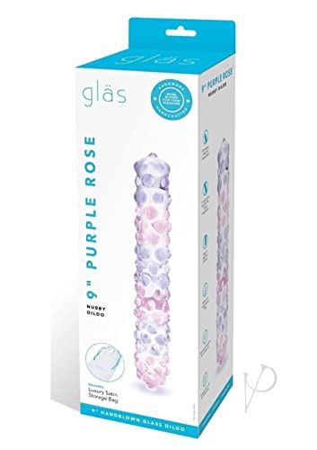 Purple Rose Nubby Dildo 9In