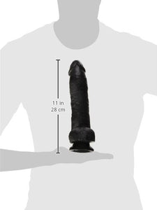 Pipedream King Cock With Balls, Black, 10 Inch