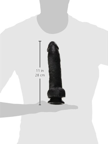 Pipedream King Cock With Balls, Black, 10 Inch