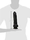 Pipedream King Cock With Balls, Black, 10 Inch