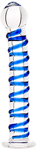 Glas Blue Spiral Glass Dildo