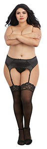 Dg Thigh High W/Lace Top Blk Q