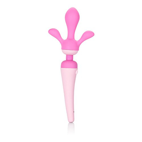 Calexotics Inspire Massager Kit - Body Wand Vibrator & Silicone Attachment Set For Couples     Adult Sex Personal Massager - Pin