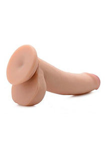 Xr Play Hard 8 Inch Ultra Real Dual Layer Suction Cup Dildo, Skin Color, Flesh