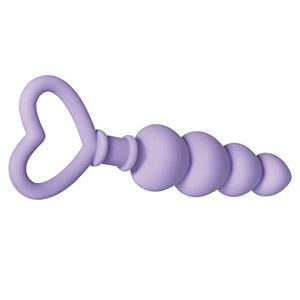 Evolved Love Is Back - Sweet Treat - Silicone Heart-Shaped Anal Plug With Four Anal Beads - Purple