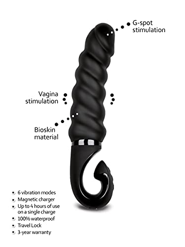 Gjack2 Waterproof Rechargeable Bioskin Dildo Vibrator - 6 Vibration Modes - Premium Quality Clitoris Vagina Stimulator - Adult S