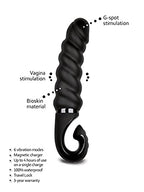 Gjack2 Waterproof Rechargeable Bioskin Dildo Vibrator - 6 Vibration Modes - Premium Quality Clitoris Vagina Stimulator - Adult S