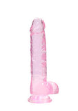Realrock Jelly Dildo With Balls 8&quot; Pink