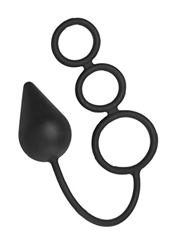Master Series Triple Threat Silicone Tri Cock Ring And Anal Plug