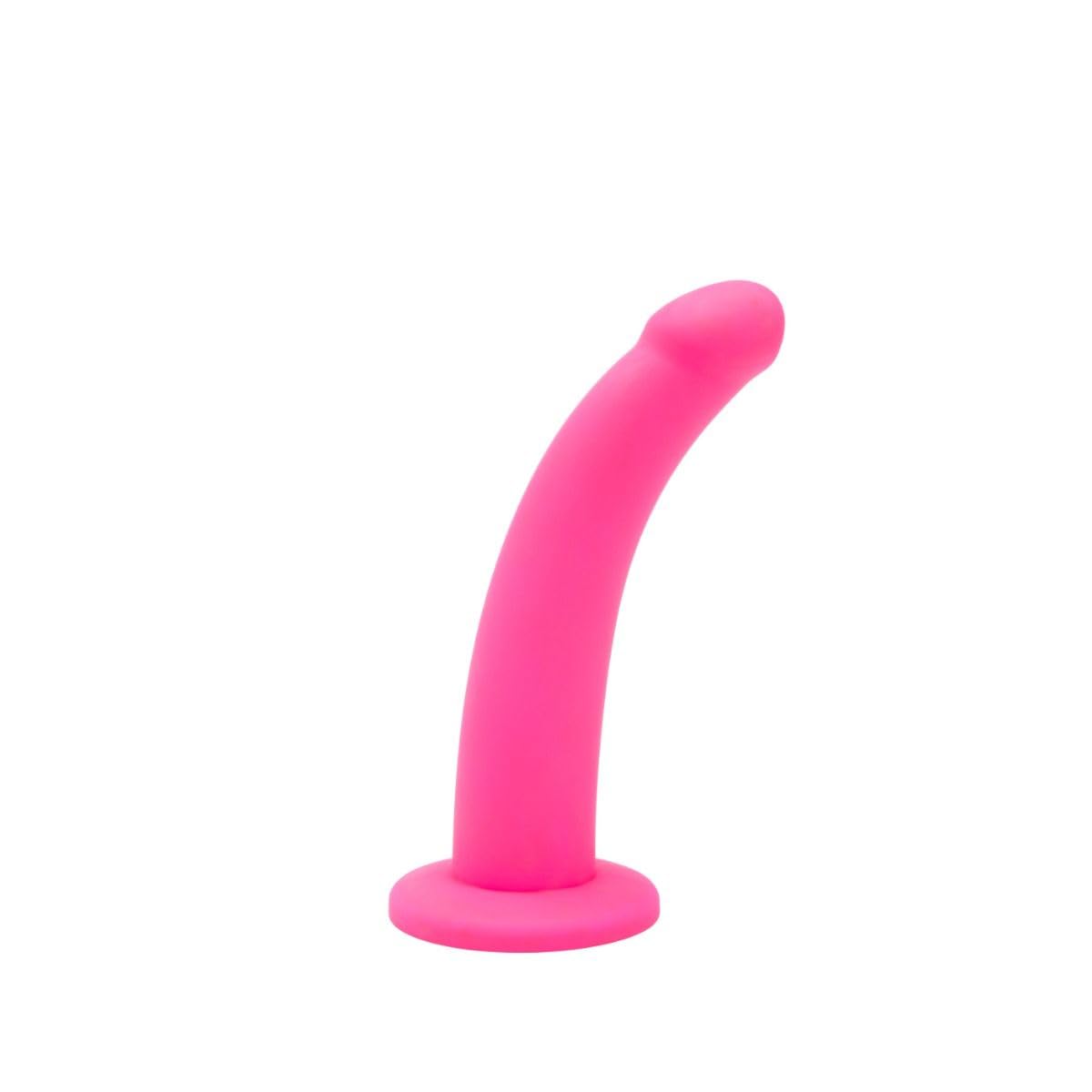 Me You Us Pink Curved Silicone Dildo 7in