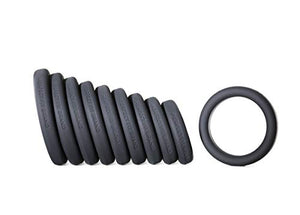 Perfectfit Brand Xact-Fit Play Zone Cock Ring Kit Stackable Silicone Multiple Sizes Firm Fit Durable Set Of 9 Rings With Sturdy Storage Cone