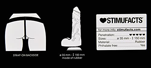 Shots America Ouch! Realistic Rubber Strap-On With Elastic Straps, Black, 6 Inch