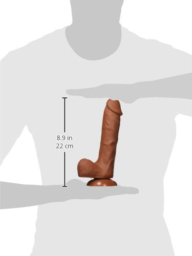 Cloud 9 Novelties 8 Inch Silicone Odorless Dildo With C-Rings (Brown)