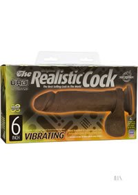 The Realistic Cock Ultraskyn Vibrating 6In -Black Bx
